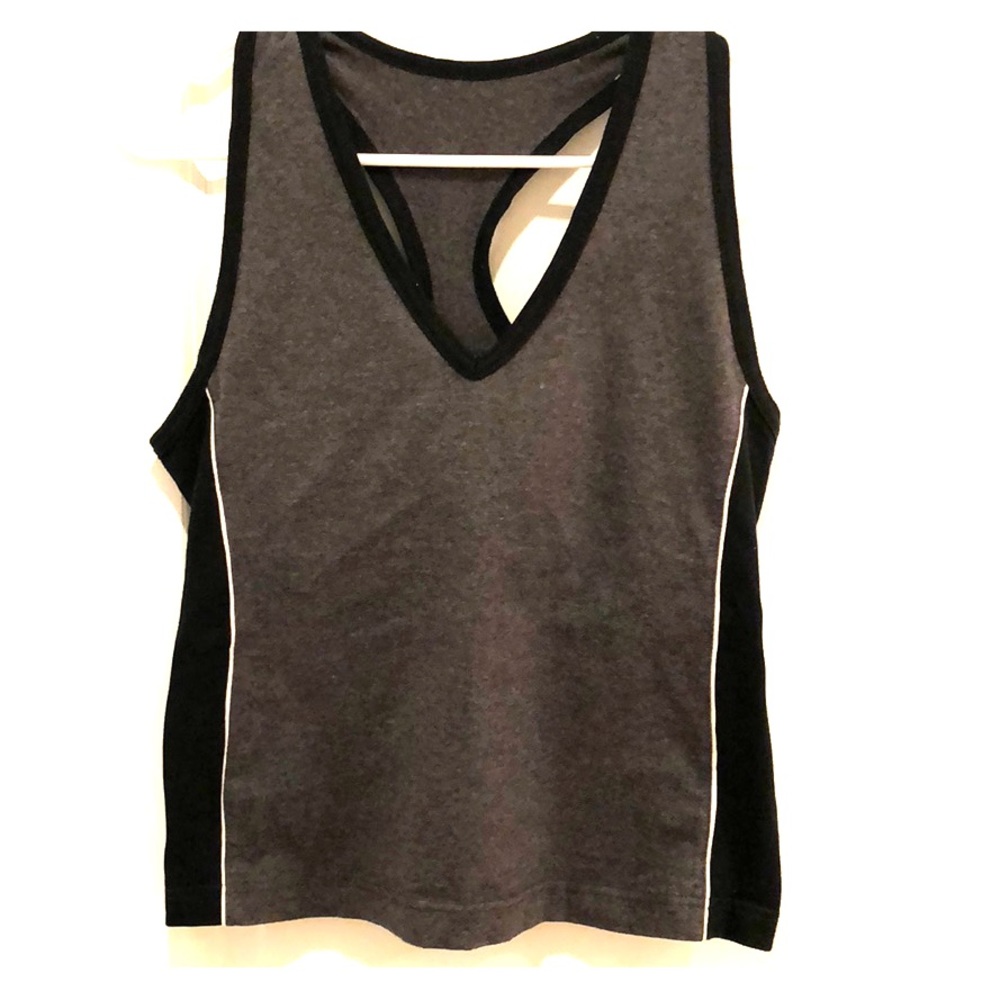 Grey and black work out top